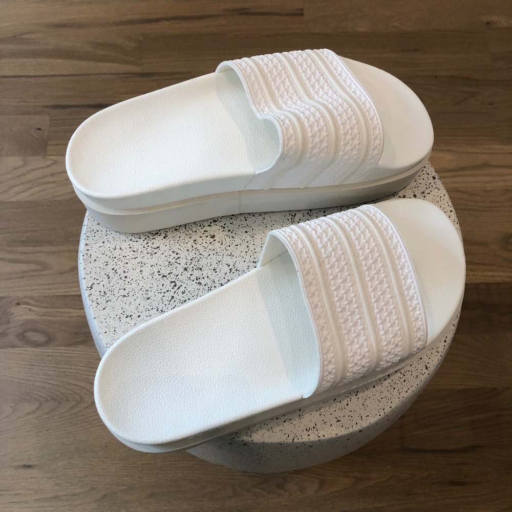 Adidas Originals - White Adilette Bonega Slides